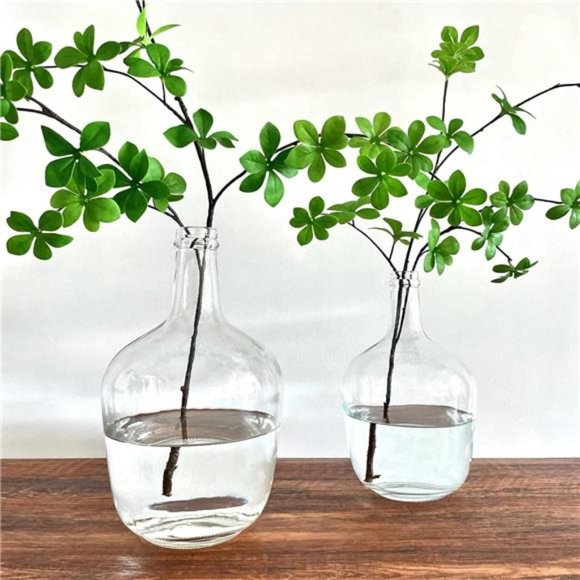 Large Clear Glass Jug Vase Round Flower Decorative Bubble Vase for Dining Table - Picture 5 of 6